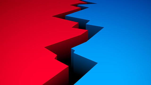 Divide Crack Red Blue Separation Background 