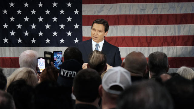 Florida Gov. Ron DeSantis Speaks To Local NYPD Police Officers In Staten Island, NY 