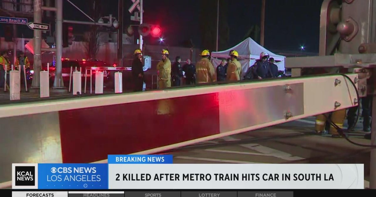 2 dead, 3 injured after train collides with car in South LA - CBS Los ...