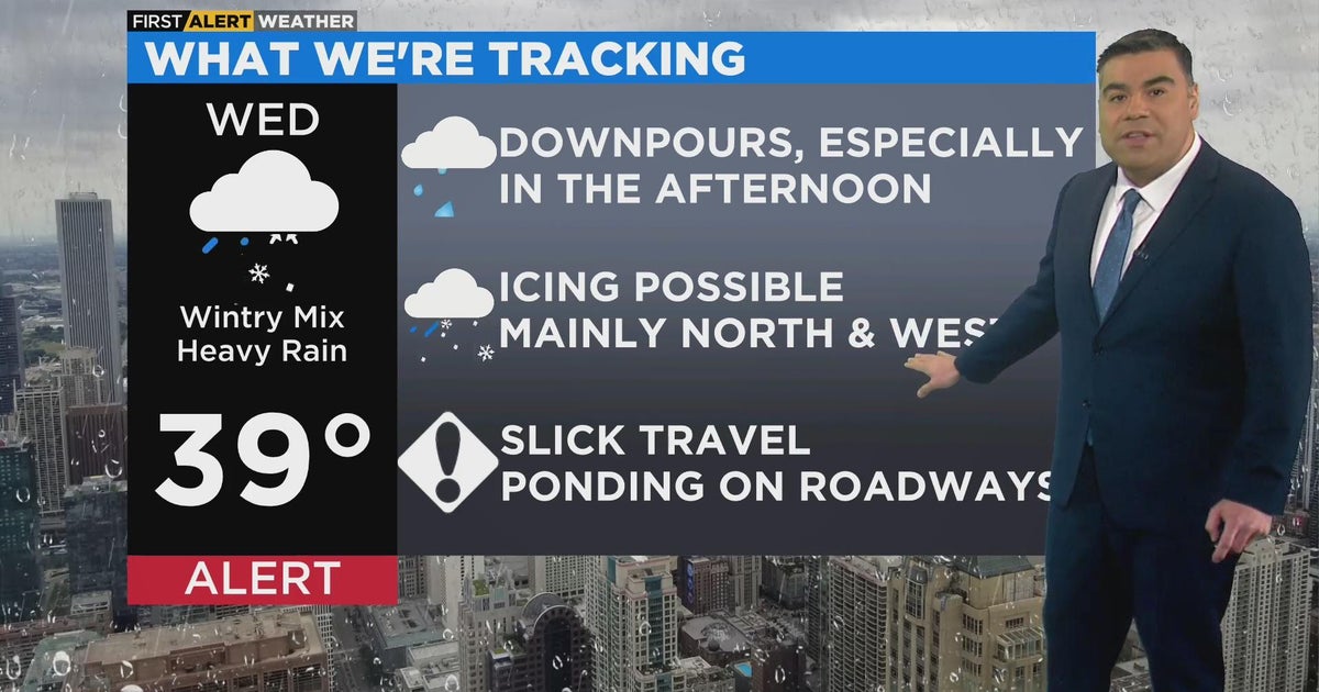 Chicago First Alert Weather: Downpours, possible icing Wednesday - CBS ...