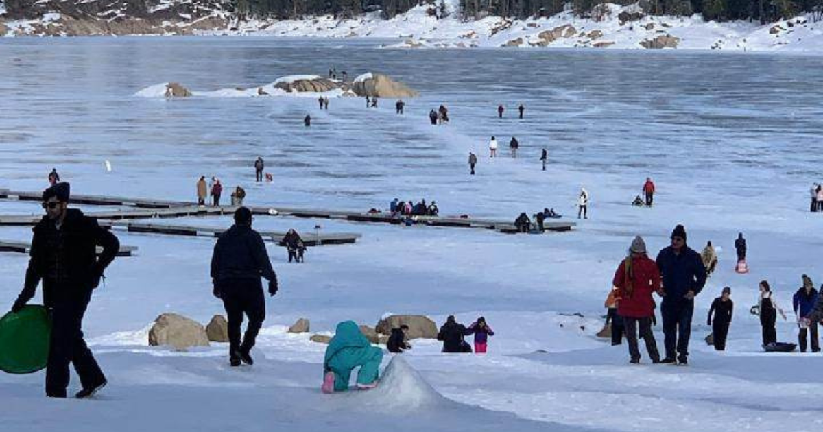 Visitors cautioned against ice skating on frozen Pinecrest Lake in