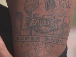 He got an Eagles Super Bowl LVII tattoo, then added a crying Michael Jordan  when they lost