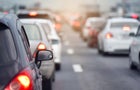 Traffic jam at road.Background blurred 
