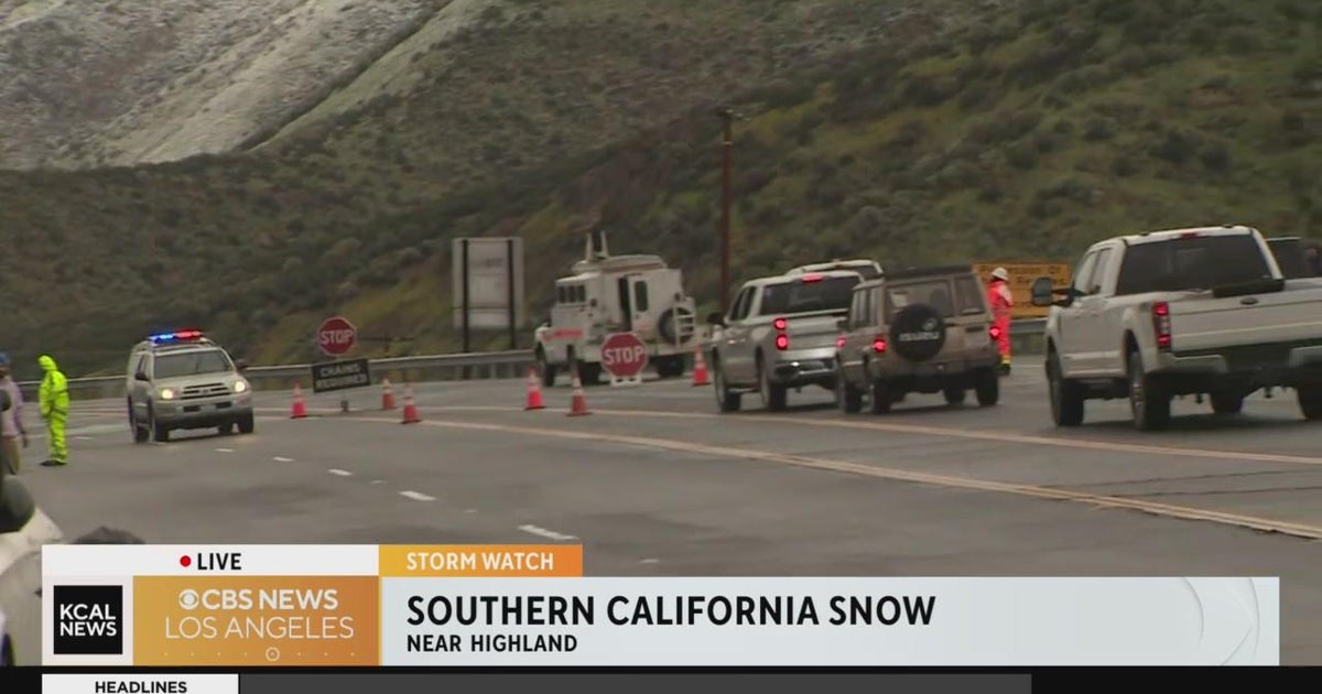 Jackknifed big-rig closes northbound 330 above Highland - CBS Los Angeles