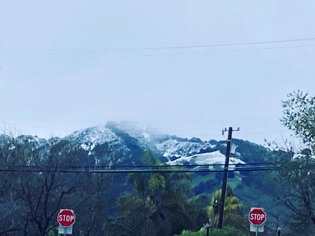 Snow on Mt. Diablo from Danville 