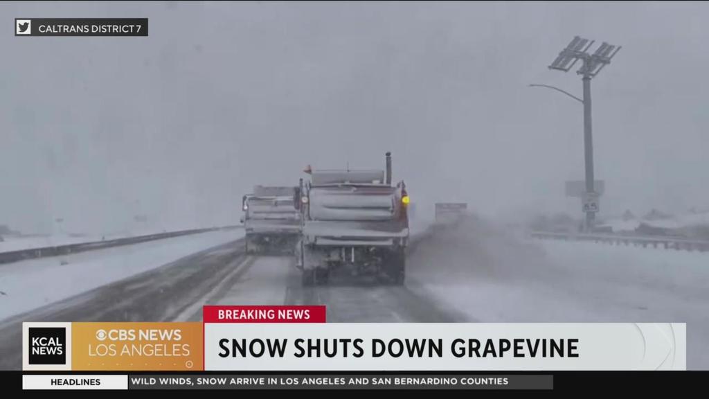 Grapevine closes again Saturday due to snowfall, dangerous driving
conditions