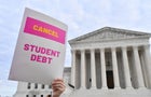 Student loan borrowers gather at the Supreme Court on Jan. 2, 2023, in Washington, D.C. 