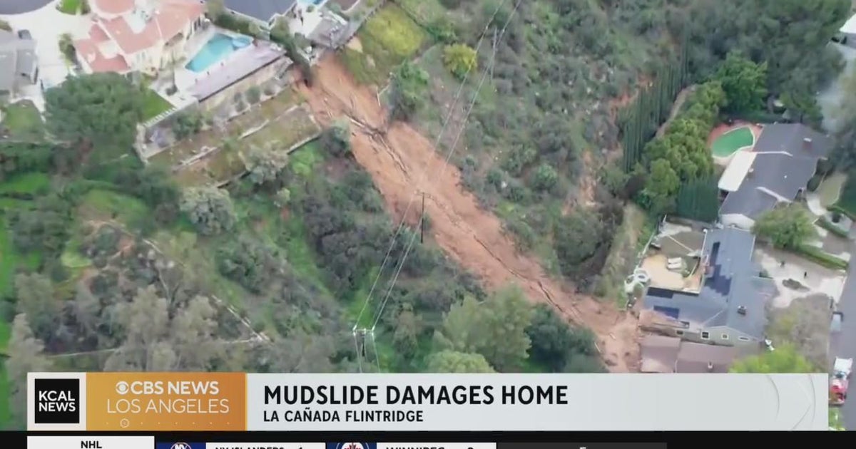 La Cañada Flintridge mudslide damages homes CBS Los Angeles