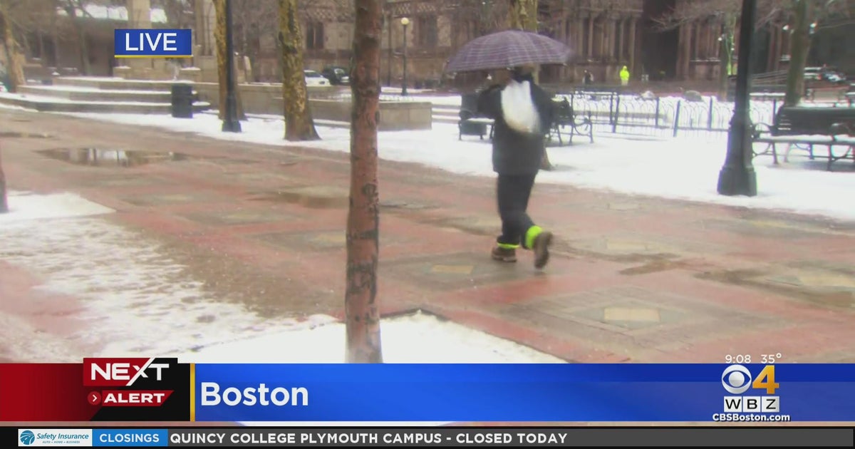 Little snow in Boston, public schools stay open - CBS Boston
