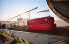 Loading of luggage to airplane 