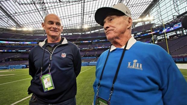 Ed Mangan and George Toma before Super Bowl LII 