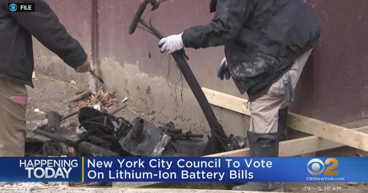 NYC Council to vote on ebike, lithiumion battery bills CBS New York