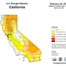 The U.S. Drought Monitor map of California as of Feb. 28, 2023 