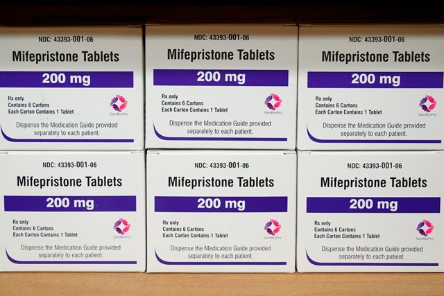 Boxes of the drug mifepristone sit on a shelf at the West Alabama Women's Center in Tuscaloosa, Alabama, on March 16, 2022. 