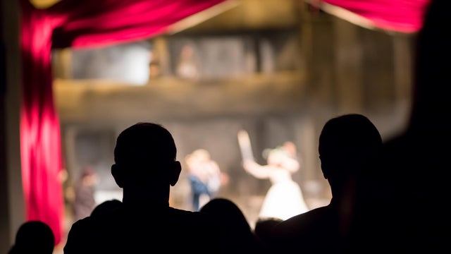 Rear View Of Silhouette People At Music Concert 