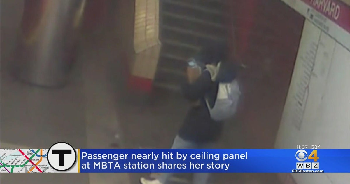 Woman nearly hit by ceiling panel at MBTA station shares story - CBS Boston
