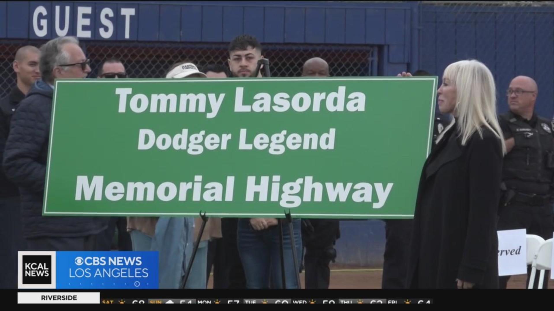 Stretch of I-5 dedicated as Tommy Lasorda Memorial Highway - CBS