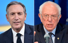 Starbucks CEO Howard Schultz, left, and Sen. Bernie Sanders. 
