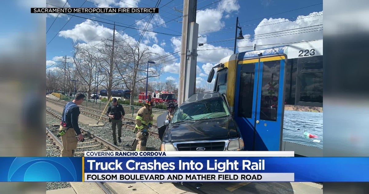 Driver hurt in crash involving light rail train, pickup truck in Rancho ...