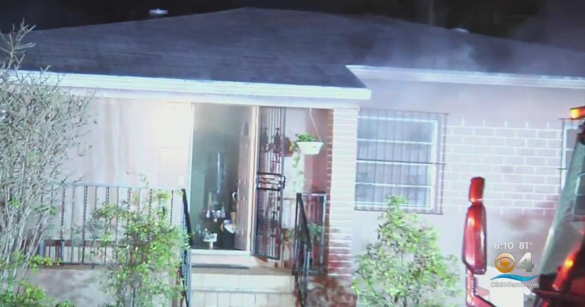 Fire leaves Hialeah home uninhabitable, woman, dog safe - CBS Miami