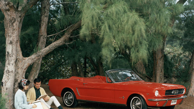 Promotional Shot Of Red 1964 Ford Mustang Convertible 