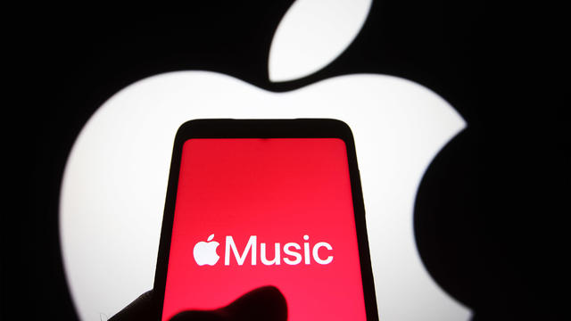In this photo illustration, Apple Music app seen displayed 