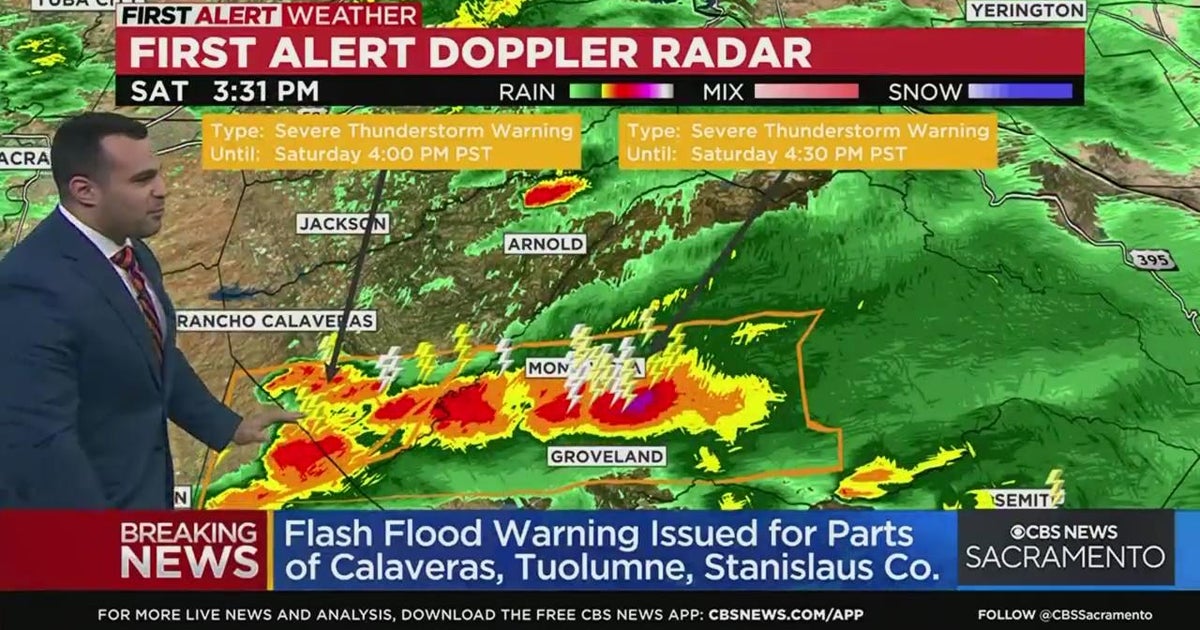 Flash flood warning issued for parts of Calaveras, Stanislaus and Tuolumne counties