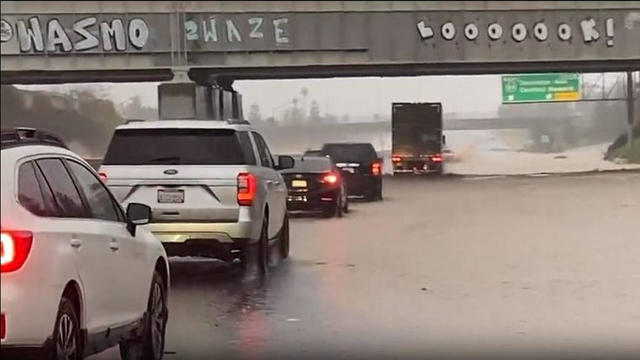 Flooding on I-880 in Hayward 