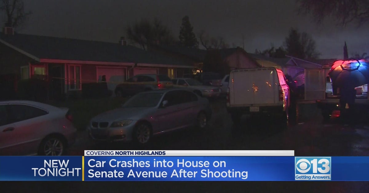 Car crashes into house after North highlands shooting