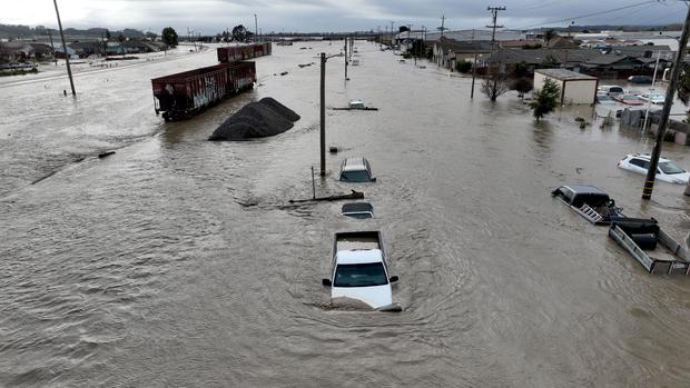 floodwaters in Pajaro, California 