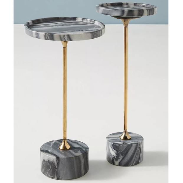 Rotating marble end table 