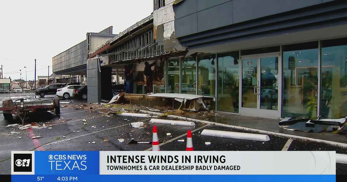 Intense winds damage townhomes and car dealership in Irving CBS Texas