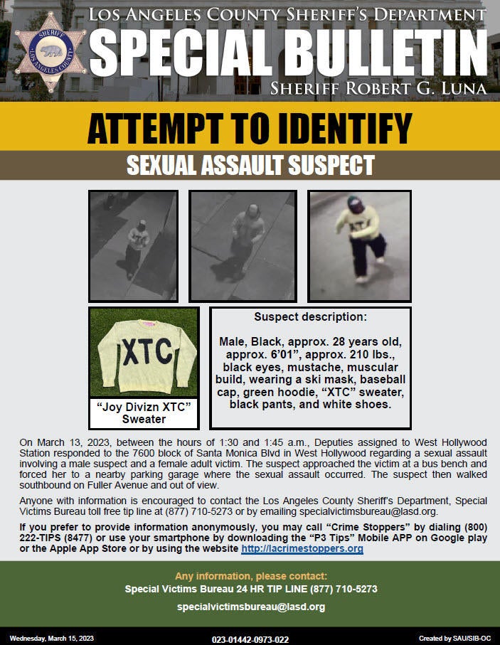West Hollywood sexual assault suspect remains at large - CBS Los Angeles
