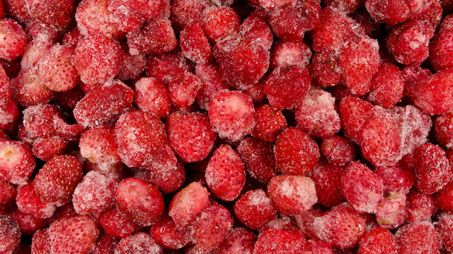 many frozen strawberry 