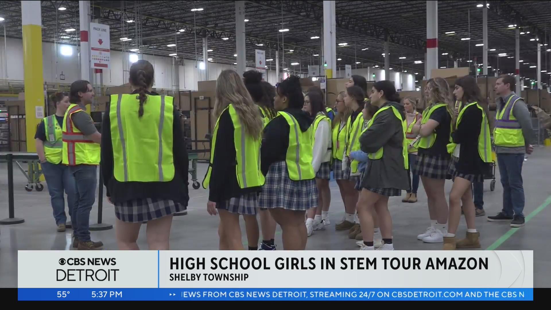 Amazon female facility leaders show high school girls world of STEM