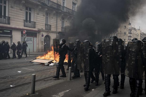 Protest In Bordeaux Against The Macron's Pension Reform For The 9th Day Of Strikes 