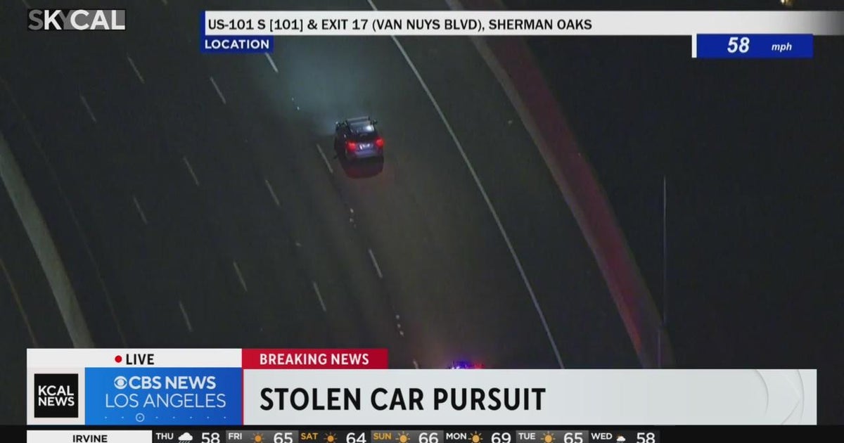 Stolen car pursuit in Sherman Oaks - CBS Los Angeles