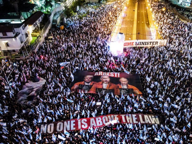 Week 12 of protests against gov't judicial overhaul plan in Israel 