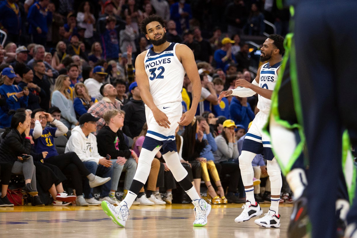 KAT makes 2 late 3-pointers, lifts Wolves over Warriors - CBS Minnesota
