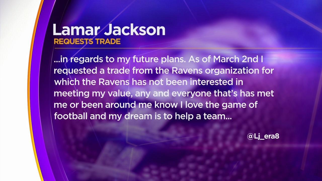 Baltimore Ravens QB Lamar Jackson has requested a trade after