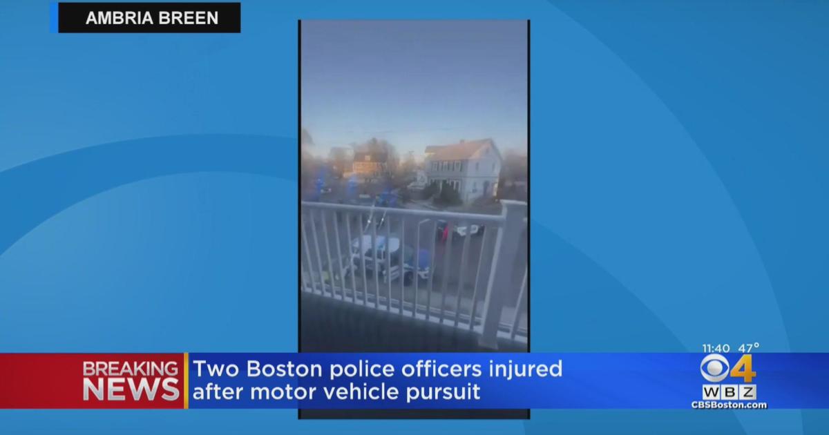 2 Boston Police officers hurt after car chase