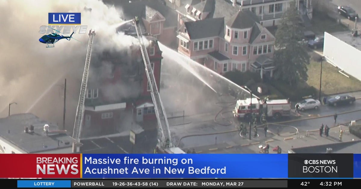 Massive fire burning in New Bedford - CBS Boston