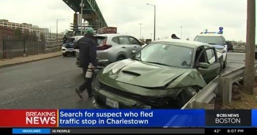 Police search for suspect who fled Charlestown traffic stop CBS Boston