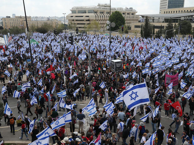 Week 12 of protests against gov't judicial overhaul plan in Israel 