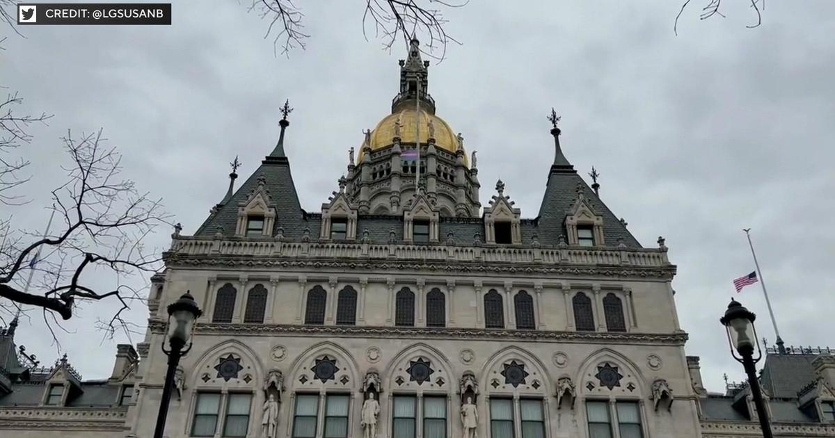 Trans Pride flag raised over Connecticut state capitol for International Transgender Day of Visibility