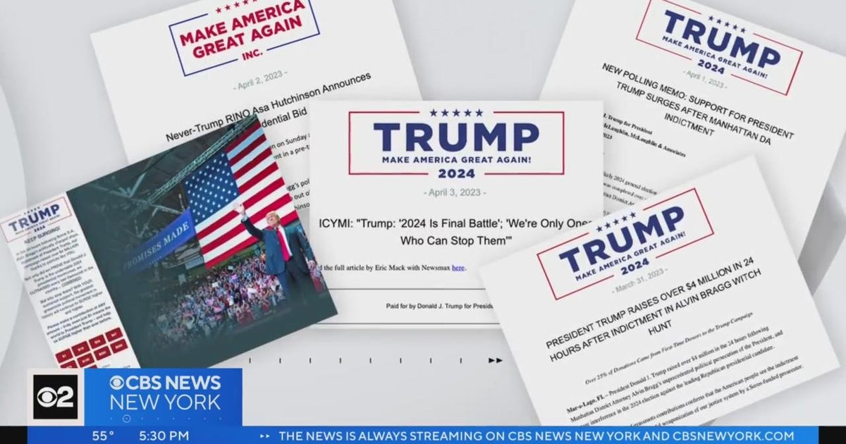 Trump using indictment for campaign fundraising - CBS New York
