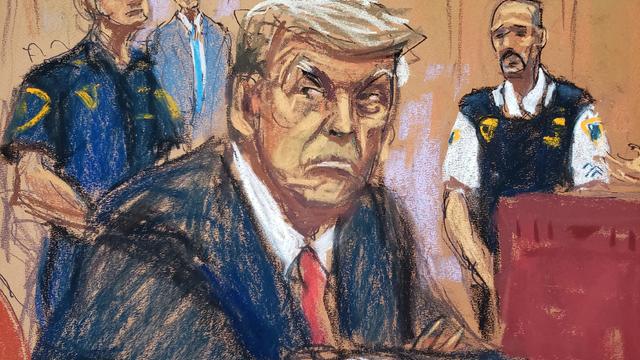 Trump - court sketch from indictment 