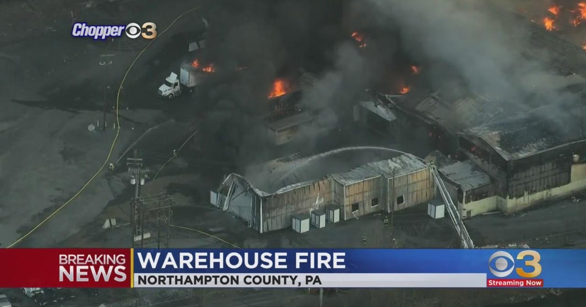 Warehouse catches fire in West Easton, Pa. - CBS Philadelphia