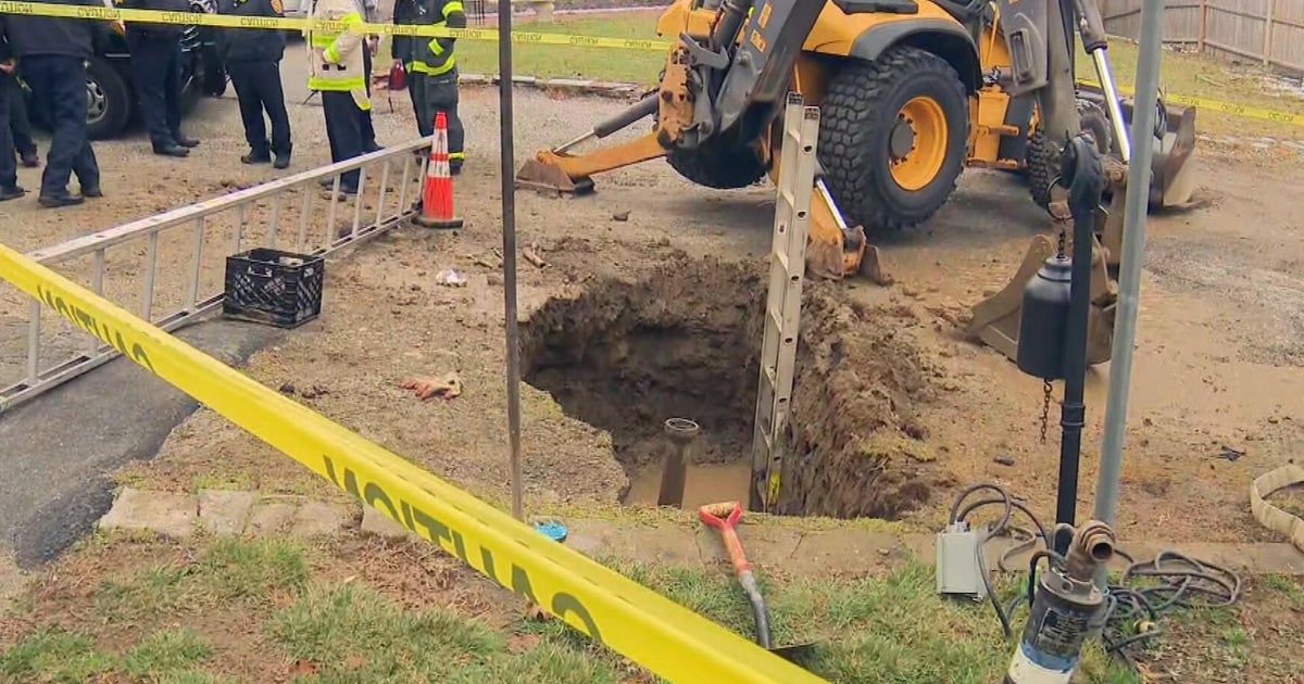 Newton DPW worker rescued after trench collapse CBS Boston