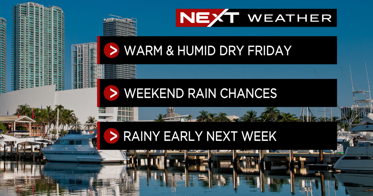 Miami Weather: Humid & warm, rain chance increases over weekend, especially in the afternoon